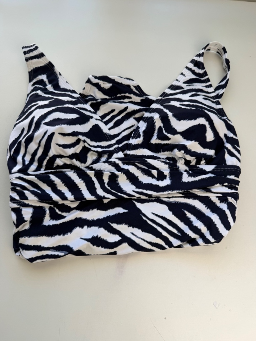 Anne Cole Women's Zebra Print Shirred V Neck Cutout Back One Piece Swimsuit - Picture 10 of 14